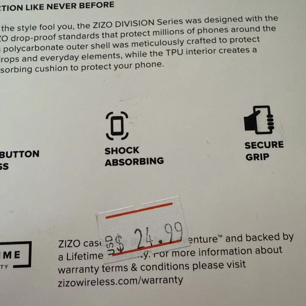 Zilo Division Series Cricket Icon 2 Phone Case Nylon Black, Shock Absorbing, NIB
